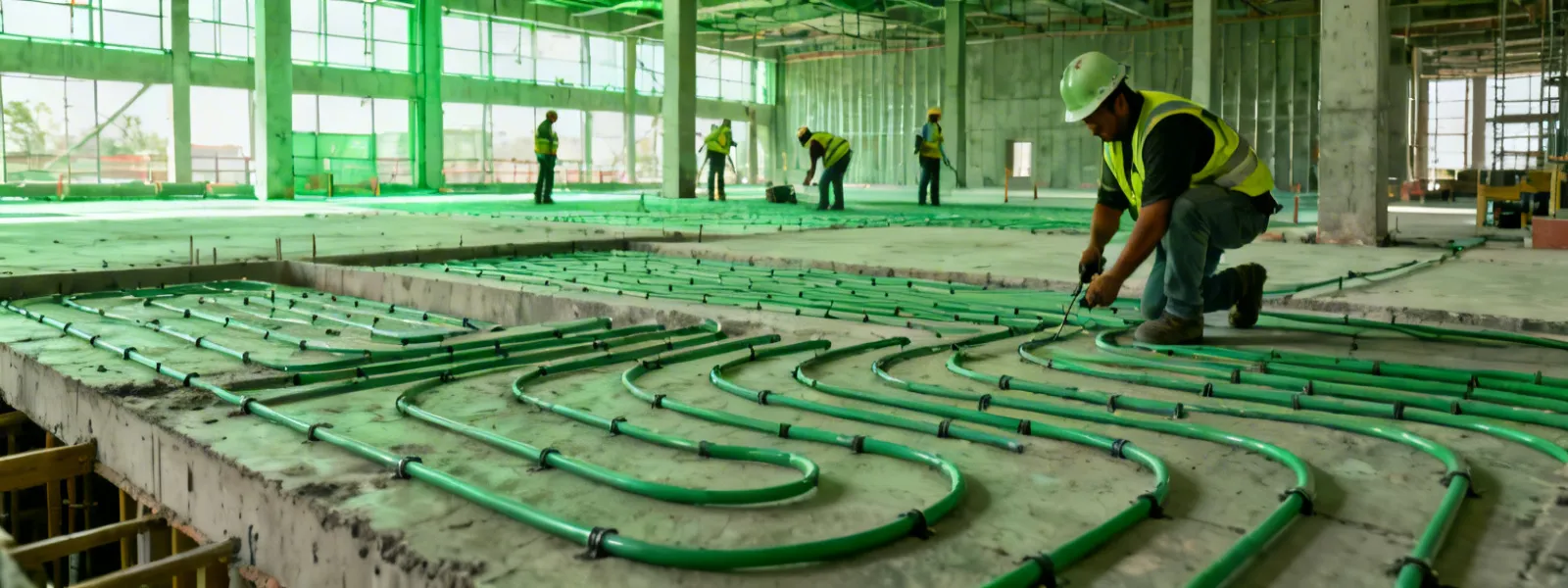 Uponor hydronic system installation in commercial building